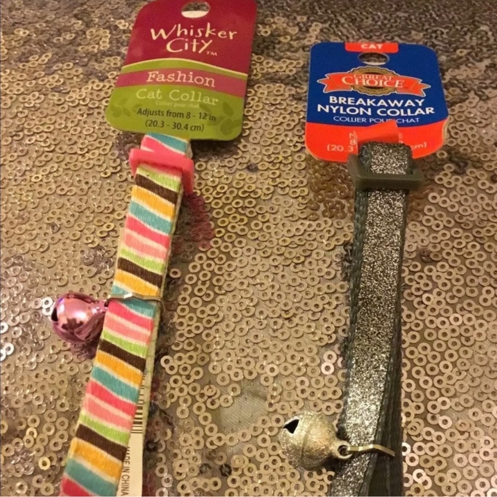 🌸Ⓜ️✔️Bundle of colorful, sequined patterned , NWT collars. X small
